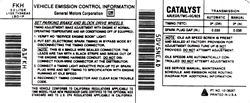 Image of 1990 Firebird 5.0 Engine Emission Decal with California Regulations, FKH Code 10136267