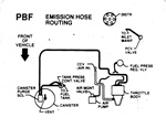 1992 Firebird 3.1 Emission Hose Routing Decal, Auto Transmission Code PBF