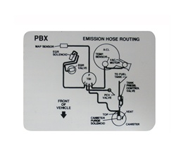 Image of 1992 Firebird 5.0 Emission Hose Routing Decal, Code PBX