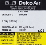 Image of 1979 Firebird Air Conditioning Compressor Decal, Delco 1131127