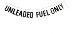 Image of Curved Unleaded Fuel Only Decal, Black