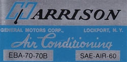 Image of 1970 Firebird Harrison Air Conditioner Evaporator Box Decal