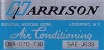 Image of 1973 Firebird Air Conditioning Evaporator Box, Harrison Decal