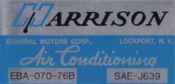 Image of 1976 Firebird Air Conditioning Evaporator Box, Harrison Decal