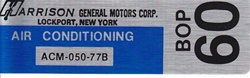 Image of 1977 Firebird Harrison Air Conditioning Evaporator AC Box Decal