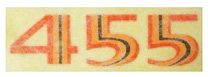 Image of 1976 Trans Am Hood Scoop Decal "455", Each