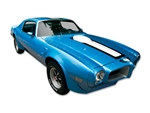 Image of 1970 - 1972 Trans Am Stripe Decal Kit, WHITE Stripes for a Blue Car