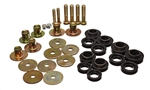 Image of 1967 - 1972 Firebird Polyurethane Body Bushings Set with Steel Sleeves and Hardware, BLACK