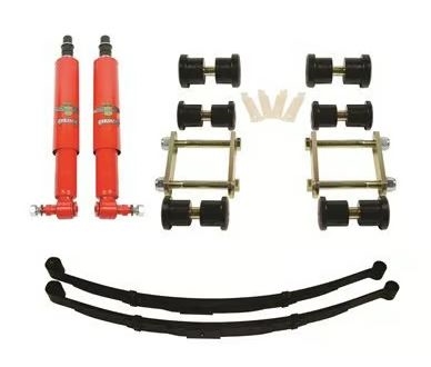 Image of 1967 - 1969 Multi Leaf Firebird DSE Rear Speed Kit 1 Suspension Kit with 3" Drop Multi Leaf Springs, Koni Classic Rear Shocks, and Heavy Duty Shackle Kit, 3" Drop