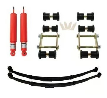 Image of 1967 - 1969 Mono Leaf Firebird DSE Rear Speed Kit 1 Suspension Kit with 2" Drop Multi Leaf Springs, Koni Classic Rear Shocks, and Heavy Duty Shackle Kit, 2" DropDrop