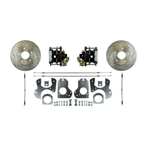 Image of 1982 - 1992 Firebird Rear Disc Brake Conversion Kit, Black Calipers Drilled & Slotted Rotors