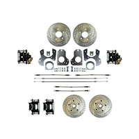 Image of 1982 - 1992 Firebird Front and Rear Disc Brake Kit, Black Calipers, Drilled & Slotted Rotors