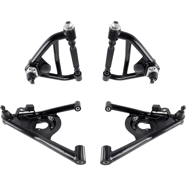 Image of 1970 - 1981 Firebird and Trans Am Black Powder Coated Tubular A-arm Control Arm Set, 4 Piece