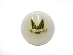 Custom Shifter Knob with " TRANS AM " on Bird Logo , White