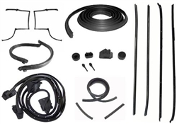 1977-1981 Rubber Weatherstrip Kit, T-Top with Round Chrome Bead Window Felts