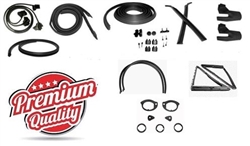 Image of 1967 Firebird Coupe Rubber Weatherstrip Seal Kit W/ Vent Window Rubbers and Run Channels