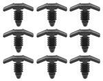 Image of 1967 - 1969 Firebird Radiator Support Air Conditioning Rubber Hood Seal Clip Set, 9 Piece