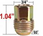 Image of 1982 - 2002 Firebird Wheel Lug Nut - Gold Cadium Plated - OE Style, GM 12mm 1.50 Type Lug Nut with External Threads
