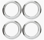 Image of 15 X 8 Rally Wheel Trim Rings, Replacement Style with Rounded Smooth Edge, Set 4