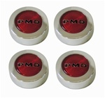 Image of 1967-1972 Firebird Rally Wheel PMD Center Caps Set of 4, Red