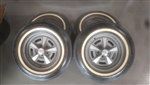 Image of 15 Inch Pontiac Rally Wheel Rims and Firestone White Wall Tires, Set of 4 GM Used