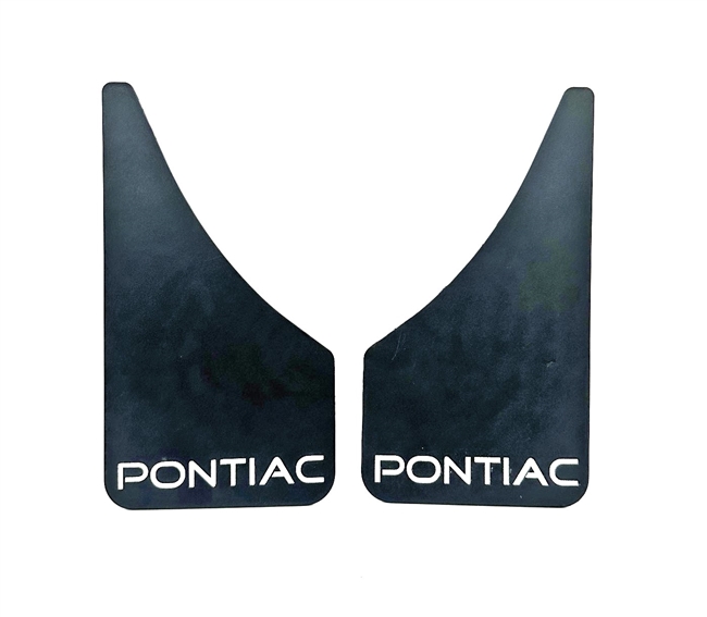Image of Universal Wheel Mud Flaps / Splash Guards with PONTIAC Text, Pair