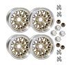 Image of 1978 - 1981 15"x8" Cast Aluminum Firebird Gold Snowflake Wheel Kit with Lug Nuts and Gold Bird Center Caps, Set of 4