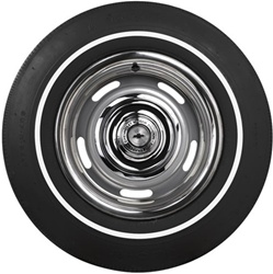 E70-14 Firestone Wide Oval Tire with Thin White Wall Pin Stripe