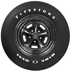 Firestone Wide Oval G70-15 Tire with Raised White Letters