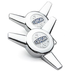 Image of Cragar Chrome S/S Vintage Spinner Replacement Center Caps, PAIR