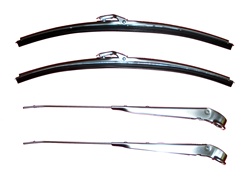 Image of 1967 - 1969 Firebird Windshield Wiper Arms and Blades Kit for Hardtops, Brushed Finish