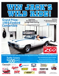 1969 Firebird Convertible Trans Am Tribute RAFFLE, Tickets $100 each, Proceeds benefit the Columbus Zoo's conservation and education programs.