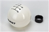 Image of Shifter Knob in White, 6 Speed, Stock Handle Size 16 MM x 1.50