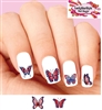 4th of July Butterflies Assorted Set of 20 Waterslide Nail Decals