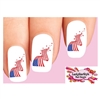 4th of July Flag with Stars Assorted Set of 20 Waterslide Nail Decals