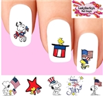 Snoopy Woodstock Happy 4th of July Assorted Set of 20 Waterslide Nail Decals