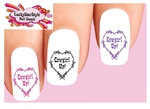 Cowgirl Up Barbwire Heart Assorted Set of 20  Waterslide Nail Decals