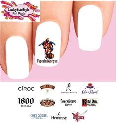 Alcohol Spirits Liquor Assorted #2 Set of 48 Waterslide Nail Decals