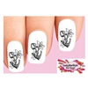 Anchor with Lilly Flowers Set of 20  Waterslide Nail Decals