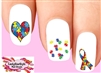 Autism Jigsaw Awareness Heart Ribbon Assorted Set of 20 Waterslide Nail Decals