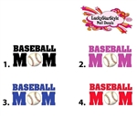 Baseball Mom Set of 20 Waterslide Nail Decals