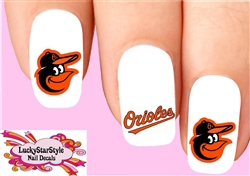 Baltimore Orioles Baseball Assorted Waterslide Nail Decals