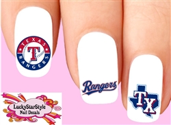 Texas Rangers Baseball Assorted Set of 20  Waterslide Nail Decals