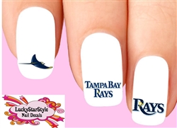 Tampa Bay Rays Baseball Assorted Set of 20 Waterslide Nail Decals
