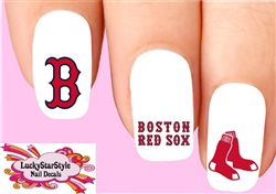 Boston Red Sox Baseball Assorted Waterslide Nail Decals