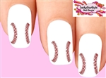 Baseball Stitches Set of 20 Waterslide Nail Decals