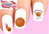 Basketball, Flames Net Assorted Set of 20 Waterslide Nail Decals