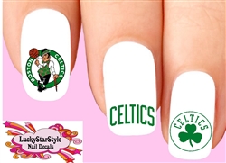 Boston Celtics Basketball Assorted Set of 20 Waterslide Nail Decals