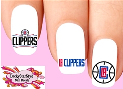 Los Angeles Clippers  Basketball Assorted Set of 20 Waterslide Nail Decals