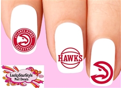 Atlanta Hawks Basketball Assorted Set of 20  Waterslide Nail Decals